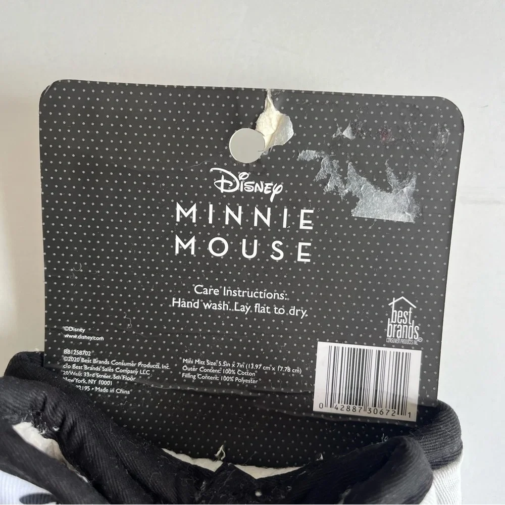 Disney Minnie Mouse Oven Mitt Set - Pop Art Style, Black, White, Red - New with